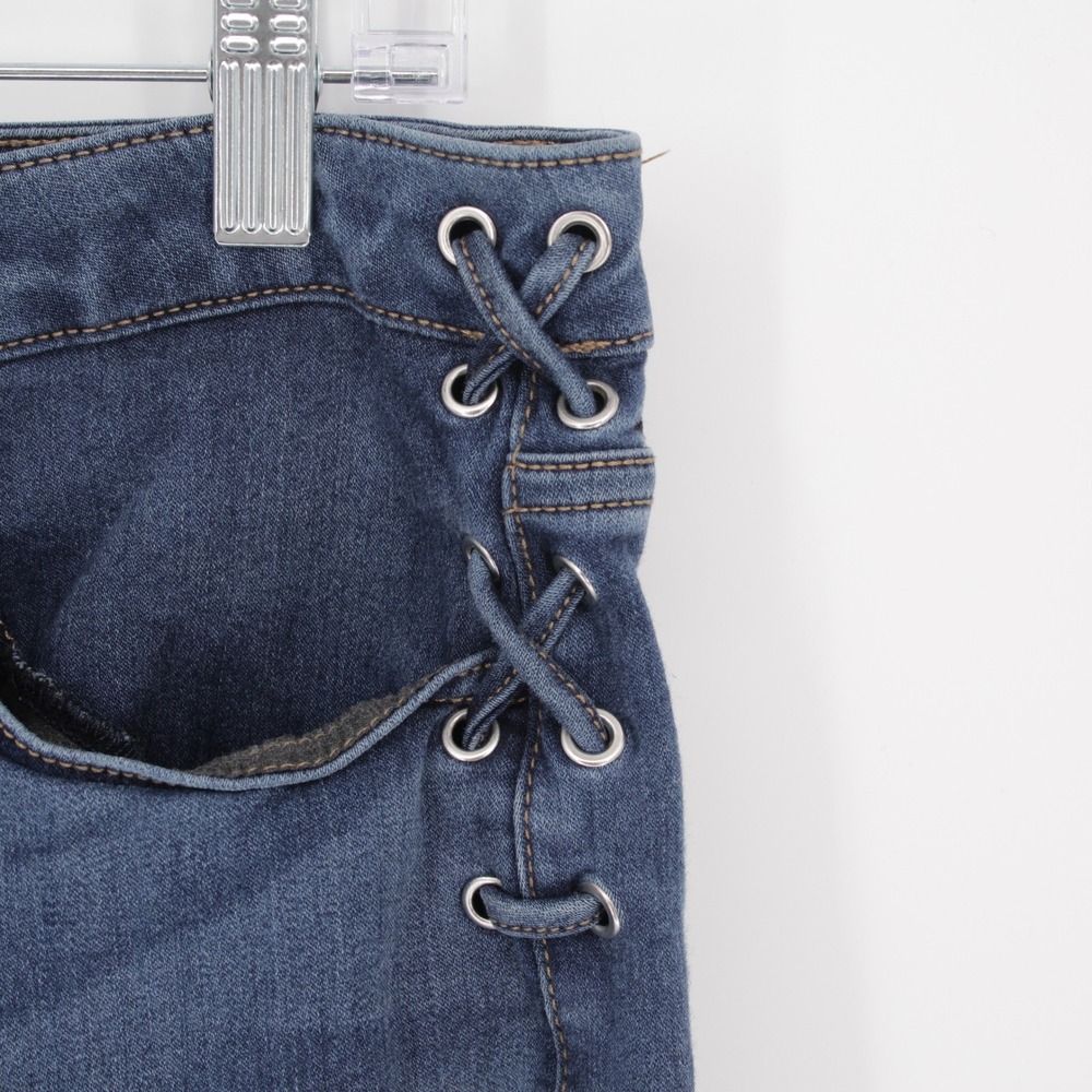 Guess Women's Blue‎ Side Lace Up High-Rise Skinny Jeans Size 32" Waist - Picture 3 of 10